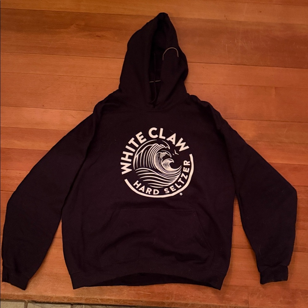 Black Hoodie with White Claw Graphic